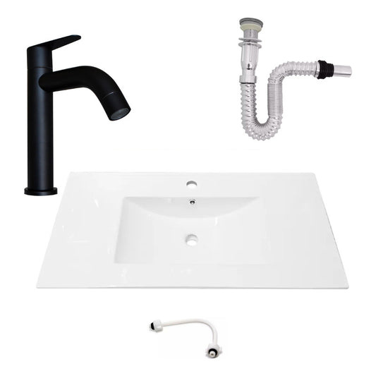 Kit Placa Lavamanos 91*46.5cm+griferia Agua Fria+push Flex.9