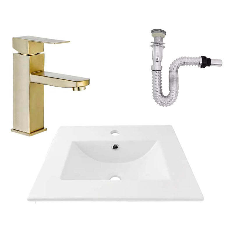 Kit Placa Lavam. 51*46.5cm+griferia Monocontrol+push Flex1