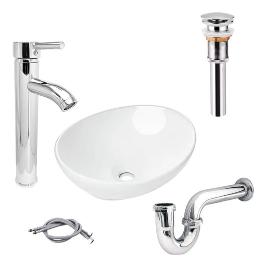 Combo Lavamanos Canoa+griferia Monocontrol+push+sifon Gf3