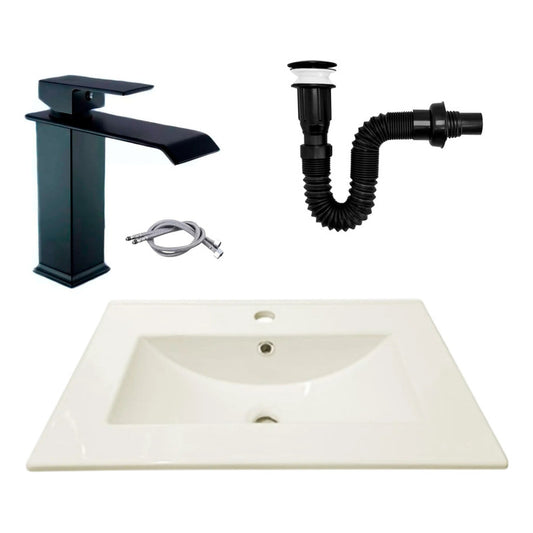 Combo Placa Lavamanos 61*46,5cm+grif.monocontrol+push Negro2