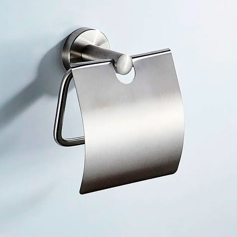 Porta Rollo Para Baño Metálico Satinado