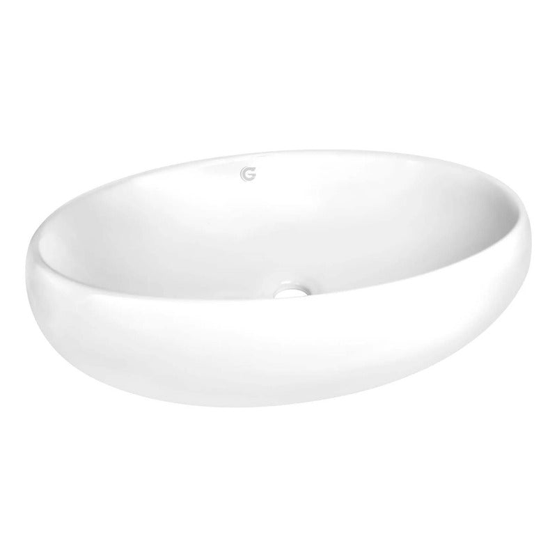 Lavamanos Ovalado Blanco En Porcelana