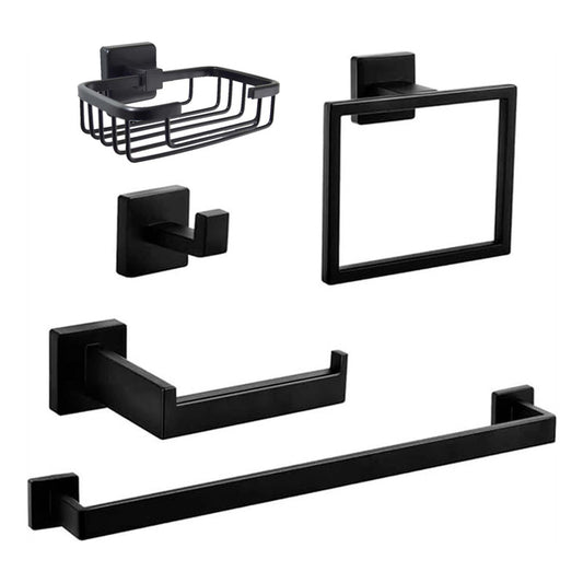 Accesorios Para Baño X5 Plano Piezas Negro Mate